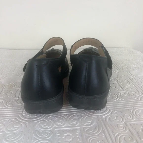 Hotter Women Chile Black Leather Chunky Mary Jane Comfort Shoe Square England - Picture 4 of 10